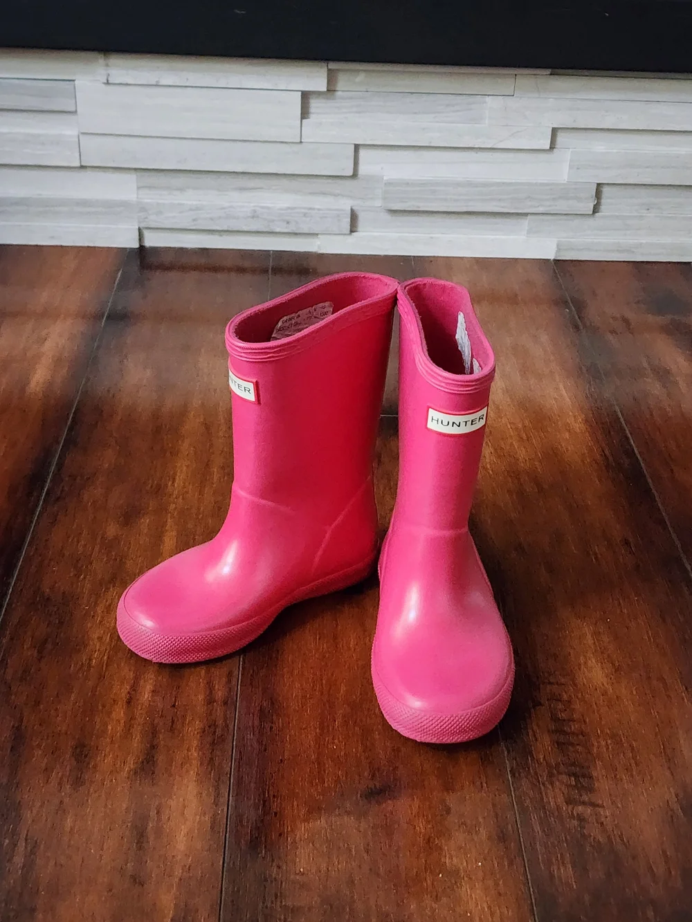 Hunter Original Kids Pink Rain Boots Girls Size 9 US Waterproof Rubber Wellies